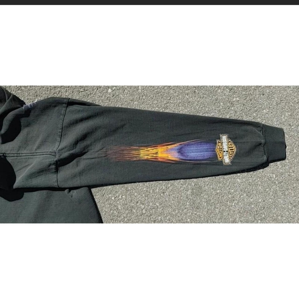 Vtg 2000 Harley Davidson Eagle Graphic Long Sleeve T-Shirt Medium Thrashed Y2K - Picture 6 of 8